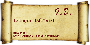 Izinger Dávid névjegykártya