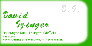 david izinger business card